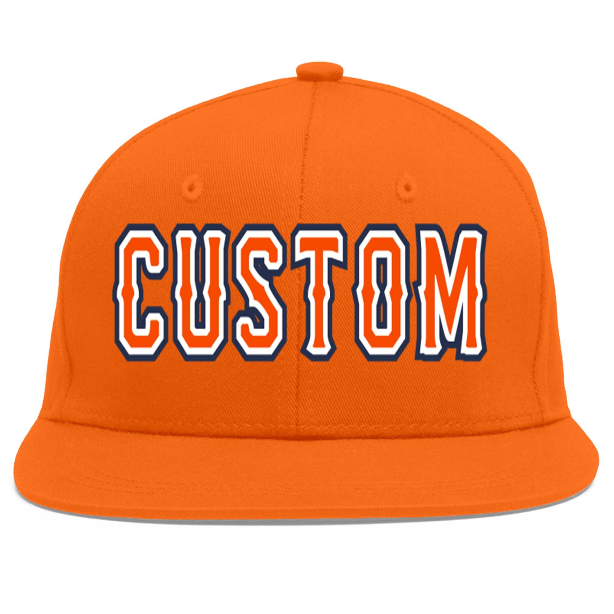 Casquette de baseball sport personnalisée Orange Orange-Blanc Flat Eaves