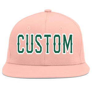 Casquette de baseball personnalisée rose Kelly vert-blanc plat Eaves Sport