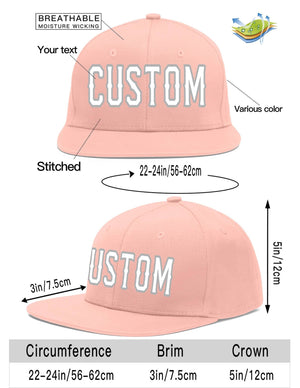 Custom Pink White-Gray Flat Eaves Sport Baseball Cap