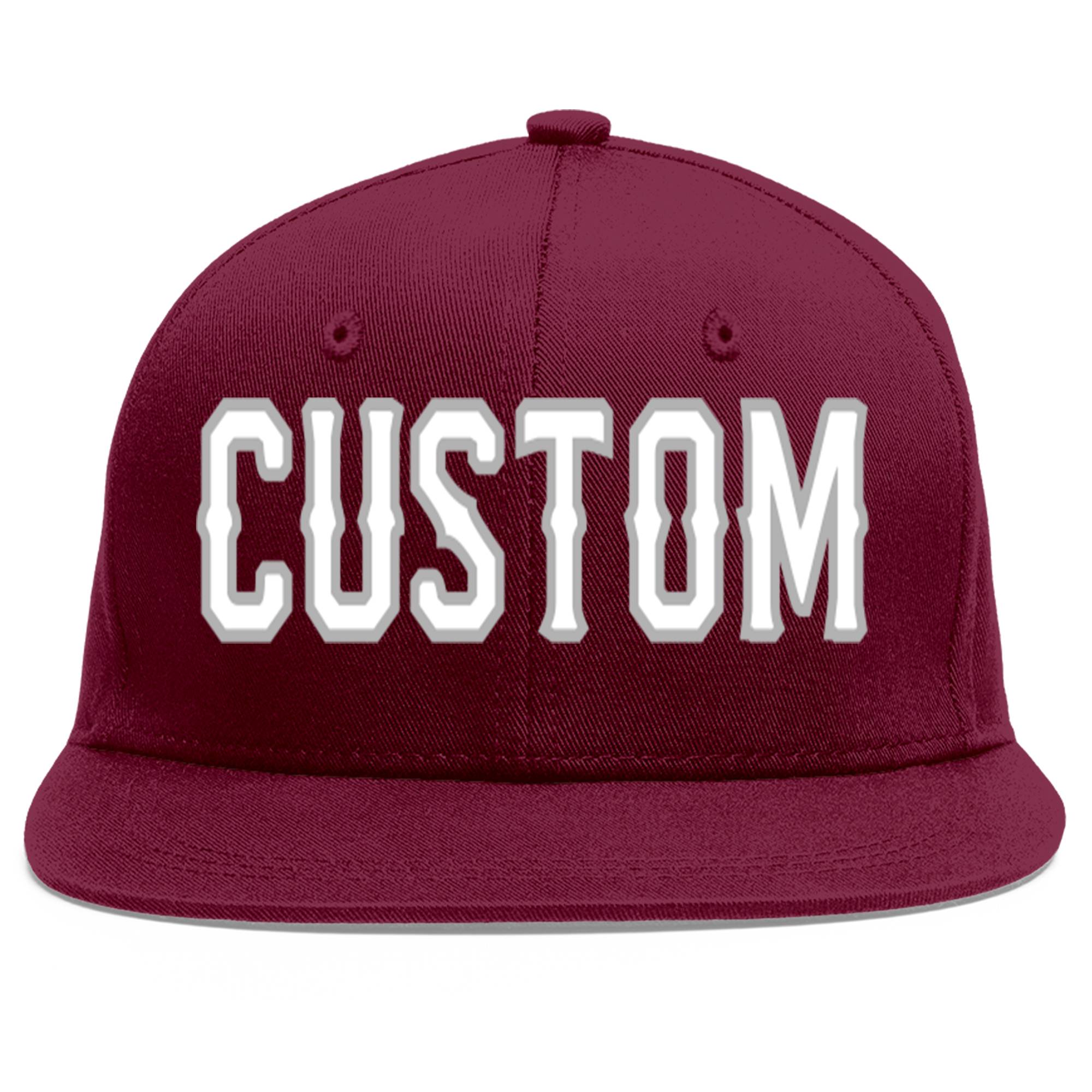 Casquette de baseball sport personnalisée Crimson blanc-gris Flat Eaves