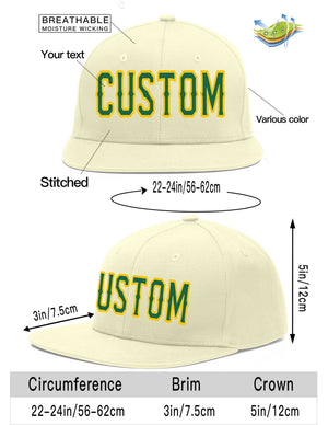 Casquette de baseball personnalisée Kelly Green-Gold Flat Eaves Sport