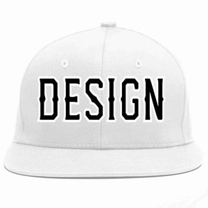 Custom White Black-White Flat Eaves Sport Baseball Cap Design for Men/Women/Youth