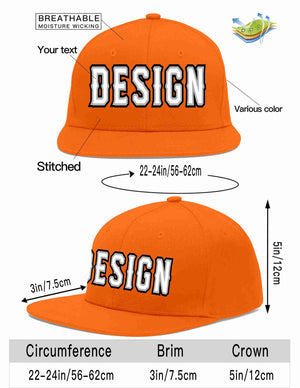 Conception personnalisée de casquette de baseball de sport à avant-toit plat orange blanc-gris pour hommes/femmes/jeunes