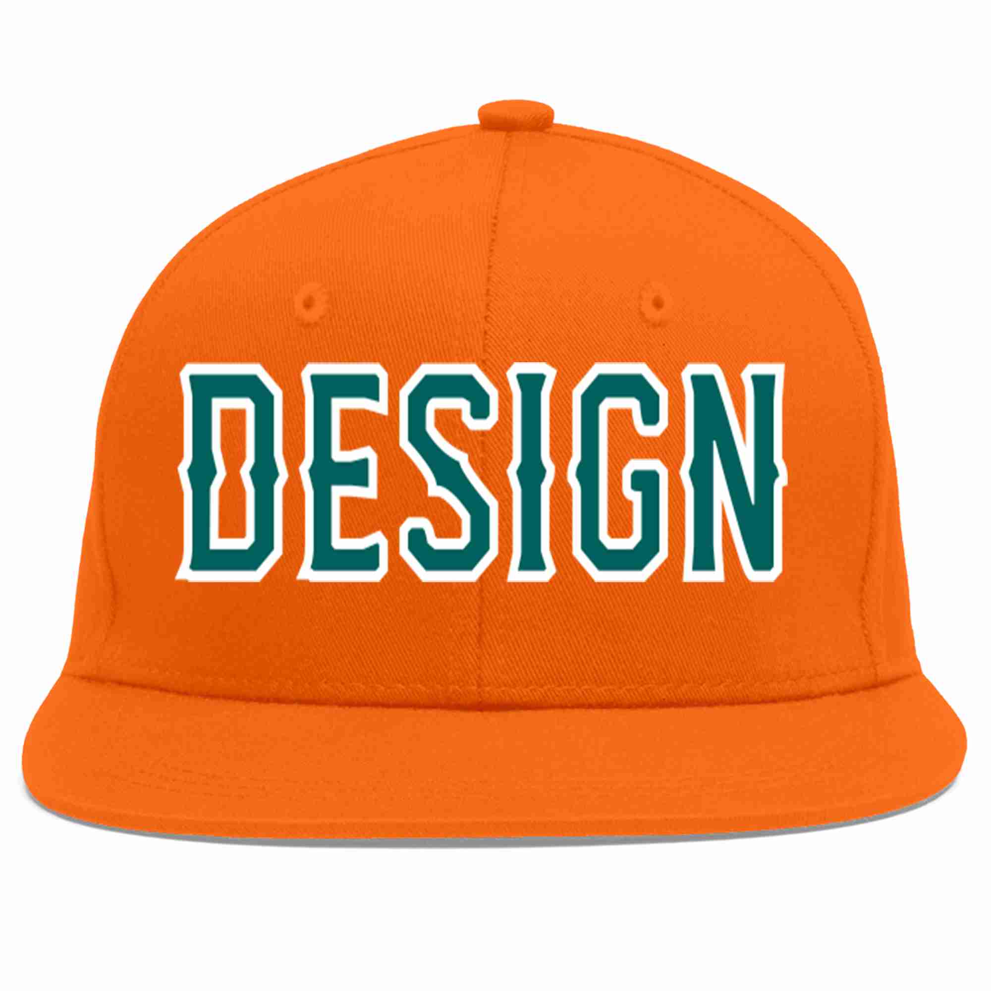 Conception personnalisée de casquette de baseball de sport à avant-toit plat orange aqua-blanc pour hommes/femmes/jeunes