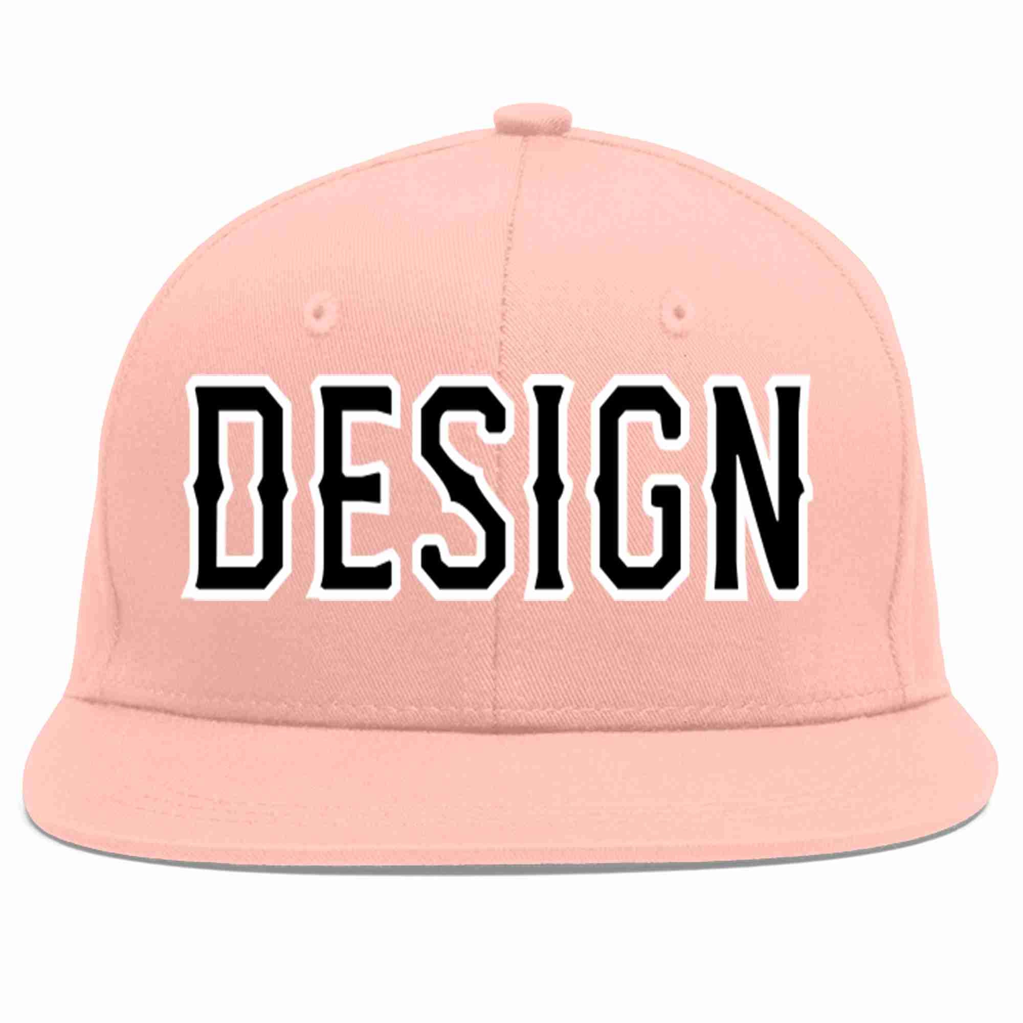 Custom Pink Black-White Flat Eaves Sport Baseball Cap Design for Men/Women/Youth