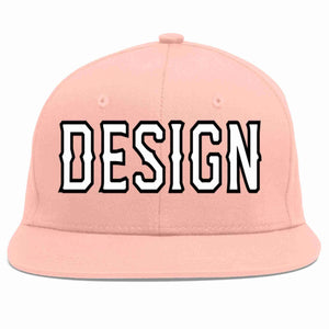 Custom Pink White-Black Flat Eaves Sport Baseball Cap Design for Men/Women/Youth