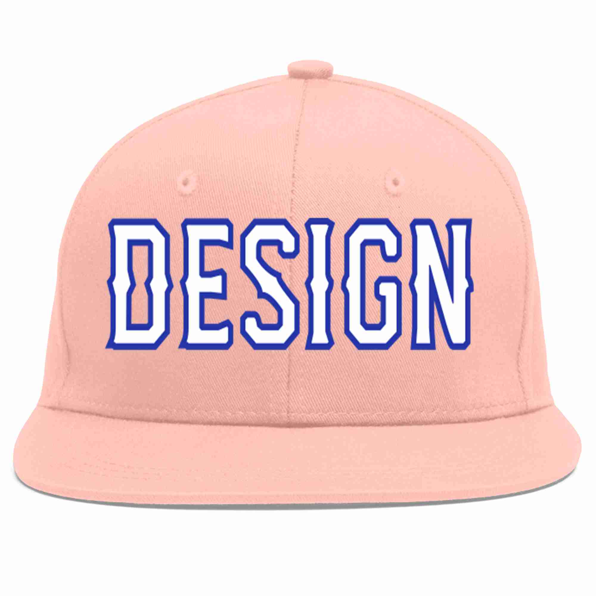 Casquette de baseball personnalisée rose blanc-Royal Flat Eaves Sport pour hommes/femmes/jeunes