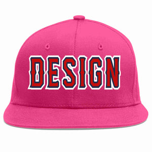 Conception personnalisée de casquette de baseball de sport à avant-toit plat rouge-marine rouge rose pour hommes/femmes/jeunes