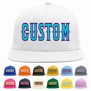 Custom White Light Blue-purple Casual Sport Baseball Cap