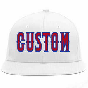 Custom White Red-Royal Casual Sport Baseball Cap