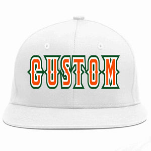 Custom White Orange-White Casual Sport Baseball Cap