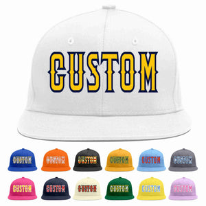 Casquette de baseball sport décontractée personnalisée en or blanc-marine