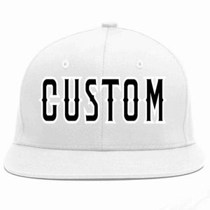 Custom White Black-White Casual Sport Baseball Cap