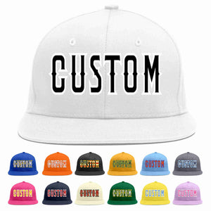 Custom White Black-White Casual Sport Baseball Cap