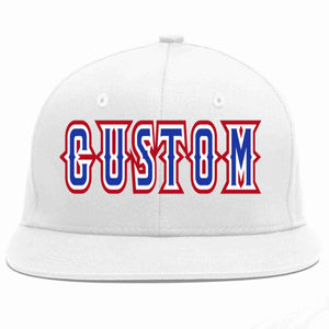 Custom White Royal-White Casual Sport Baseball Cap