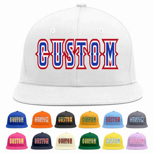 Custom White Royal-White Casual Sport Baseball Cap