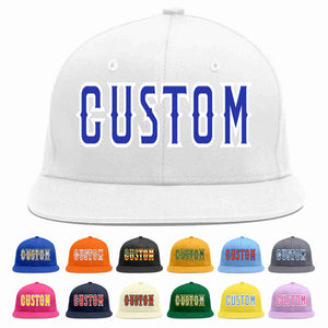 Custom White Royal-White Casual Sport Baseball Cap