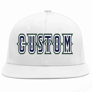 Custom White Navy-White Casual Sport Baseball Cap