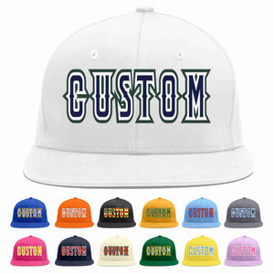 Custom White Navy-White Casual Sport Baseball Cap