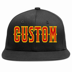 Custom Black Red-Yellow Casual Sport Baseball Cap