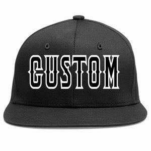 Custom Black Black-White Casual Sport Baseball Cap