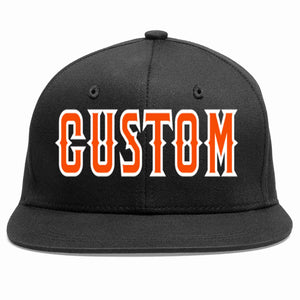 Custom Black Orange-White Casual Sport Baseball Cap