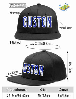 Custom Black Royal-White Casual Sport Baseball Cap