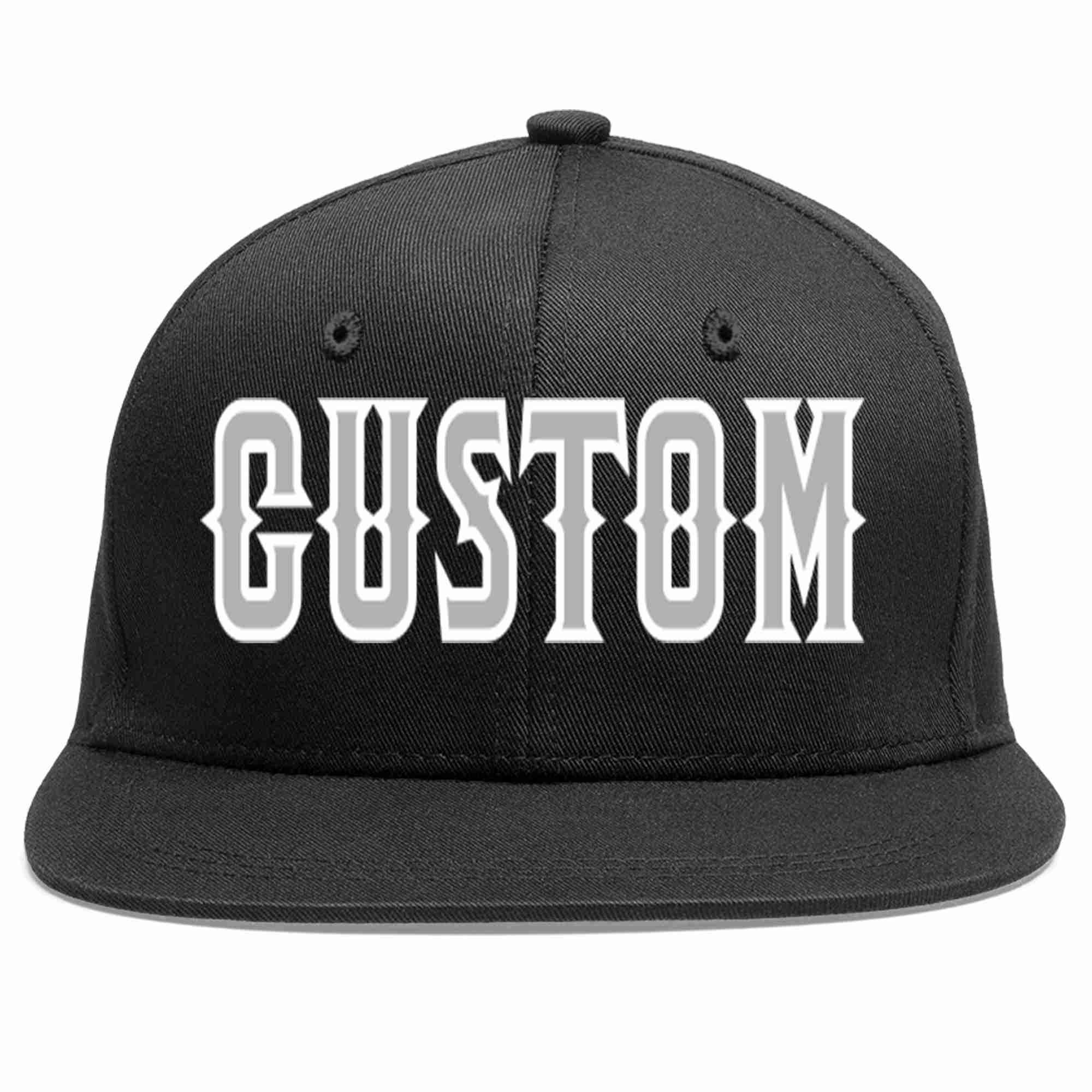 Casquette de baseball sport décontractée personnalisée noir gris-blanc