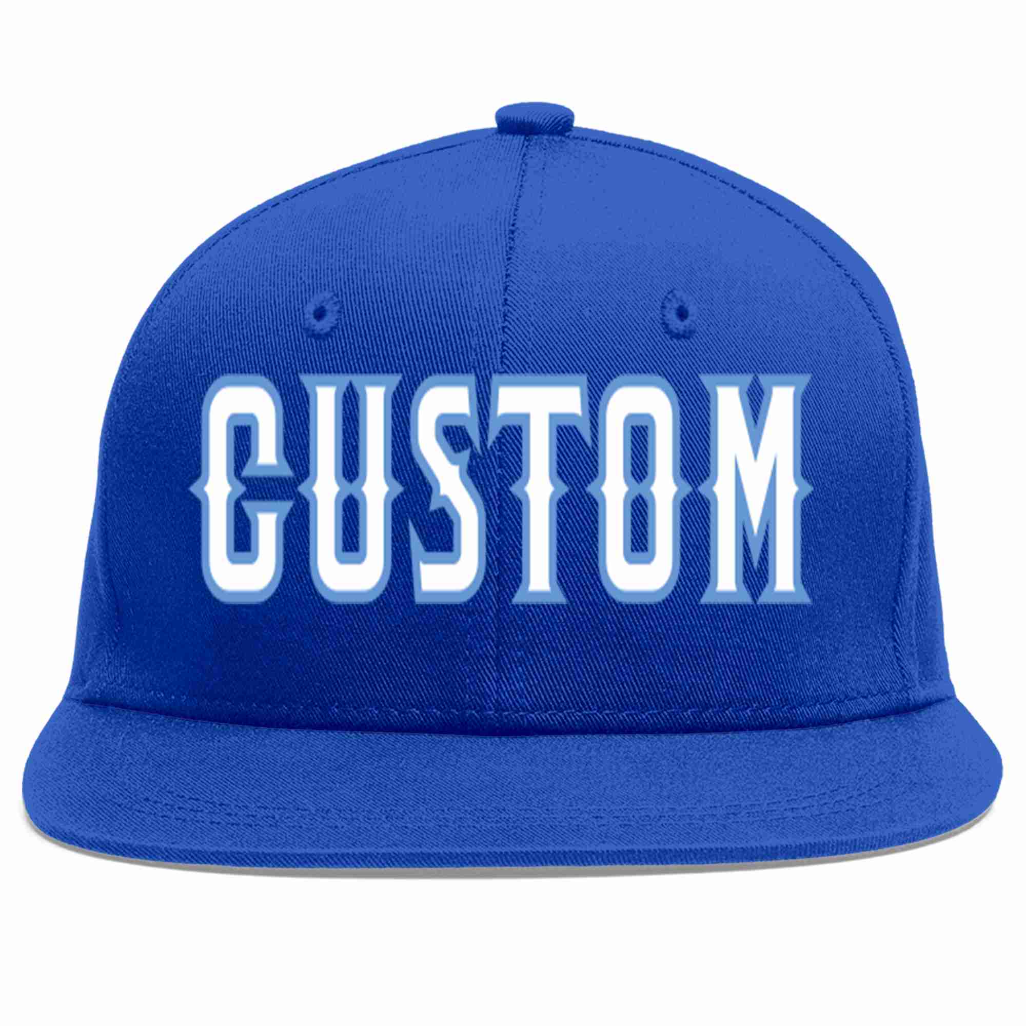 Custom Royal White-Light Blue Casual Sport Baseball Cap