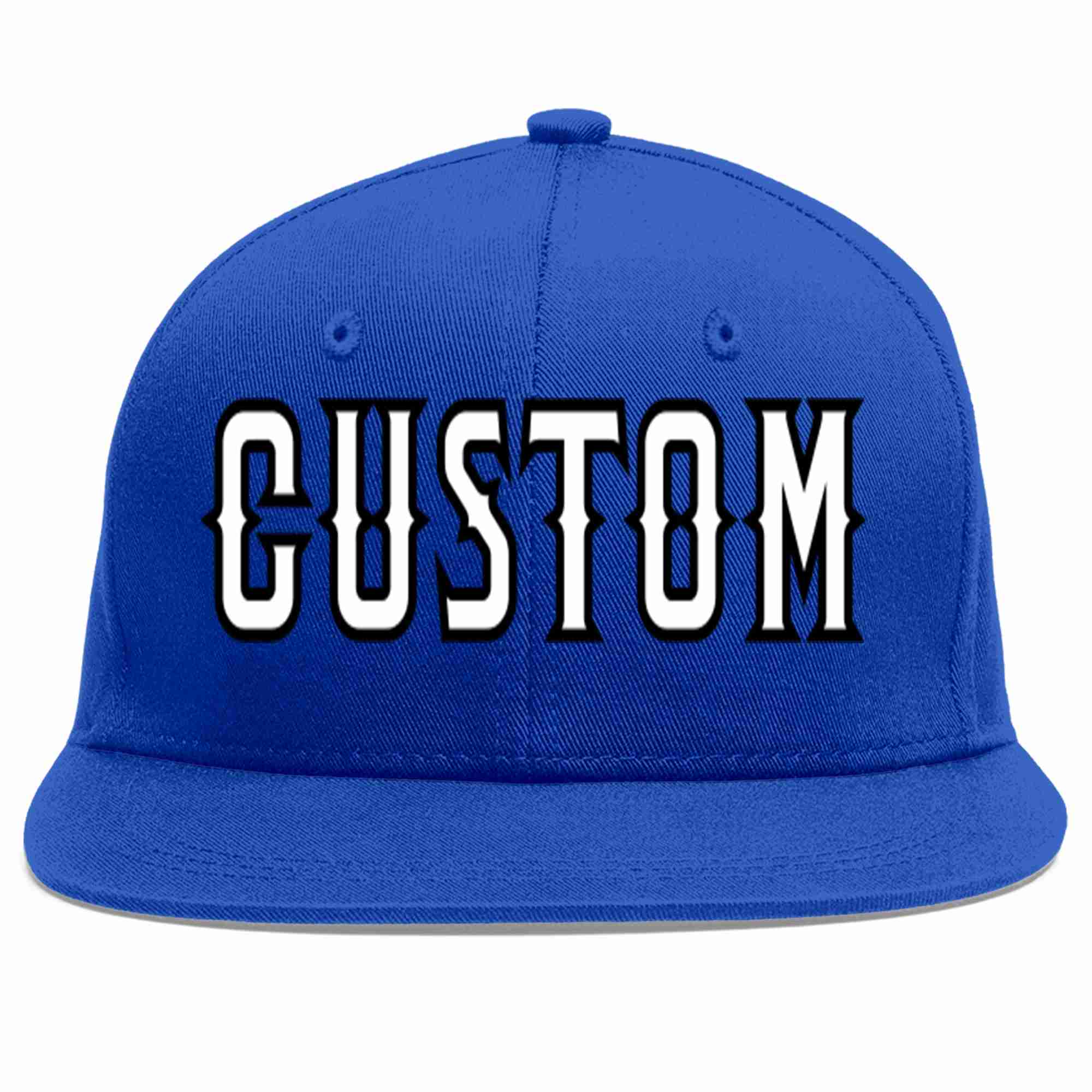 Custom Royal White-Black Casual Sport Baseball Cap