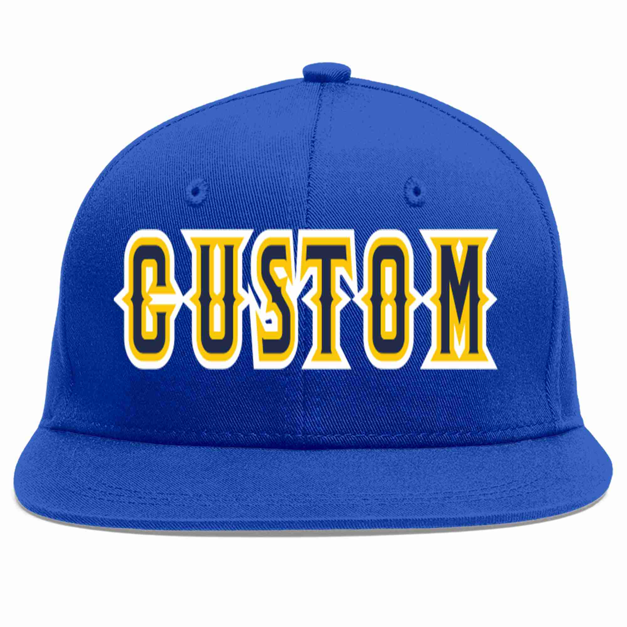 Custom Royal Navy-Gold Casual Sport Baseball Cap