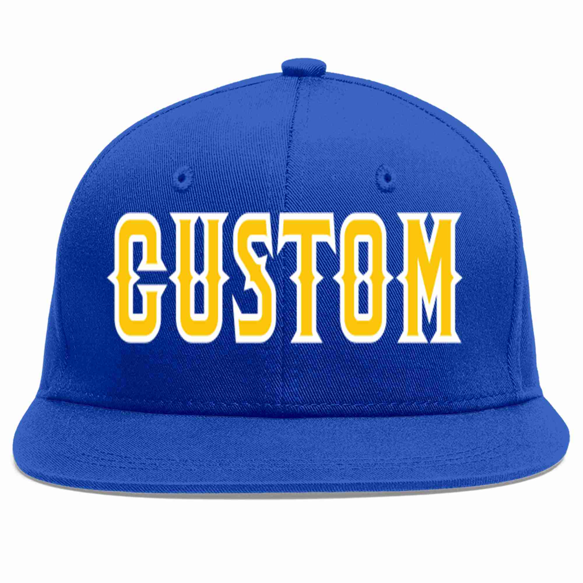 Custom Royal Gold-White Casual Sport Baseball Cap