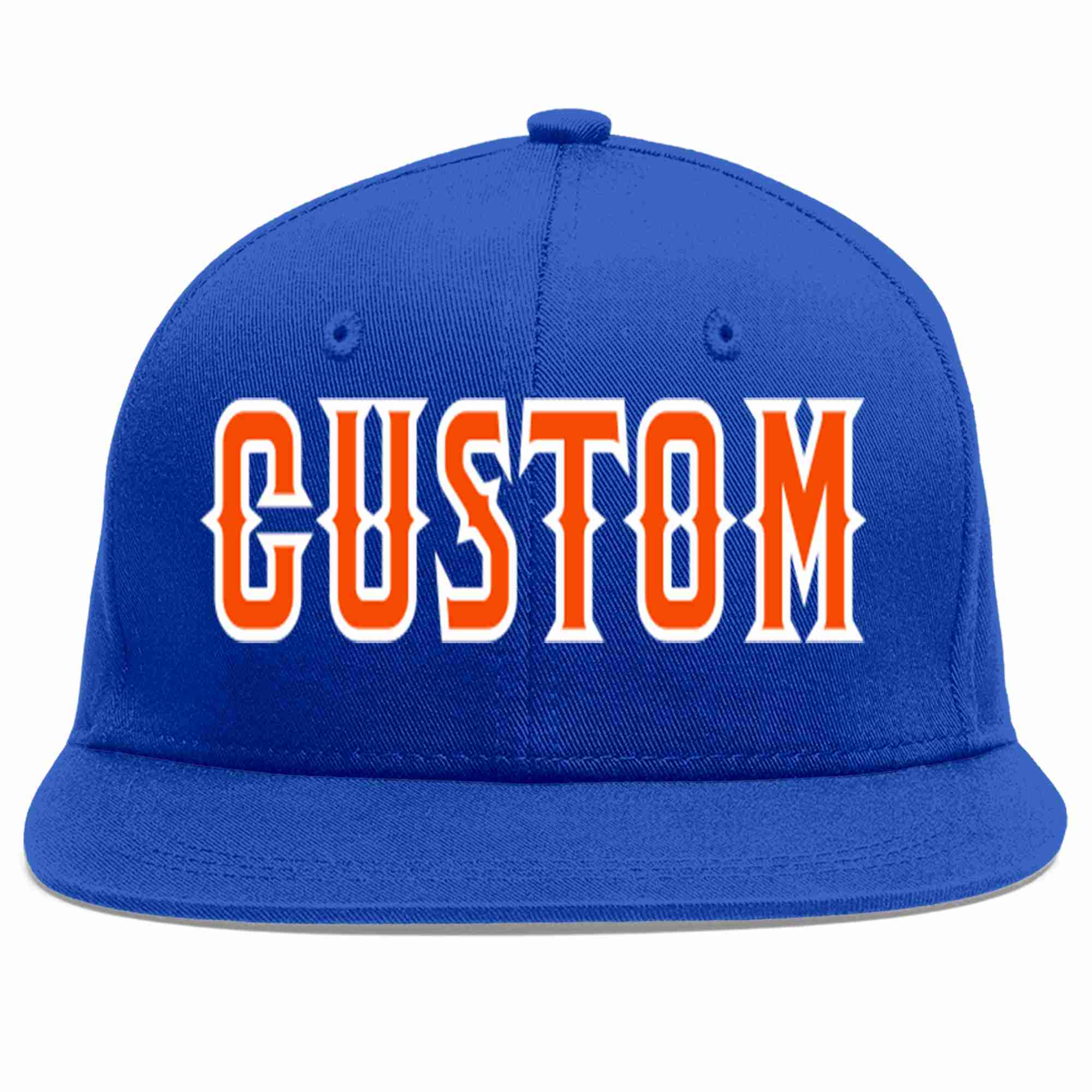 Custom Royal Orange-White Casual Sport Baseball Cap