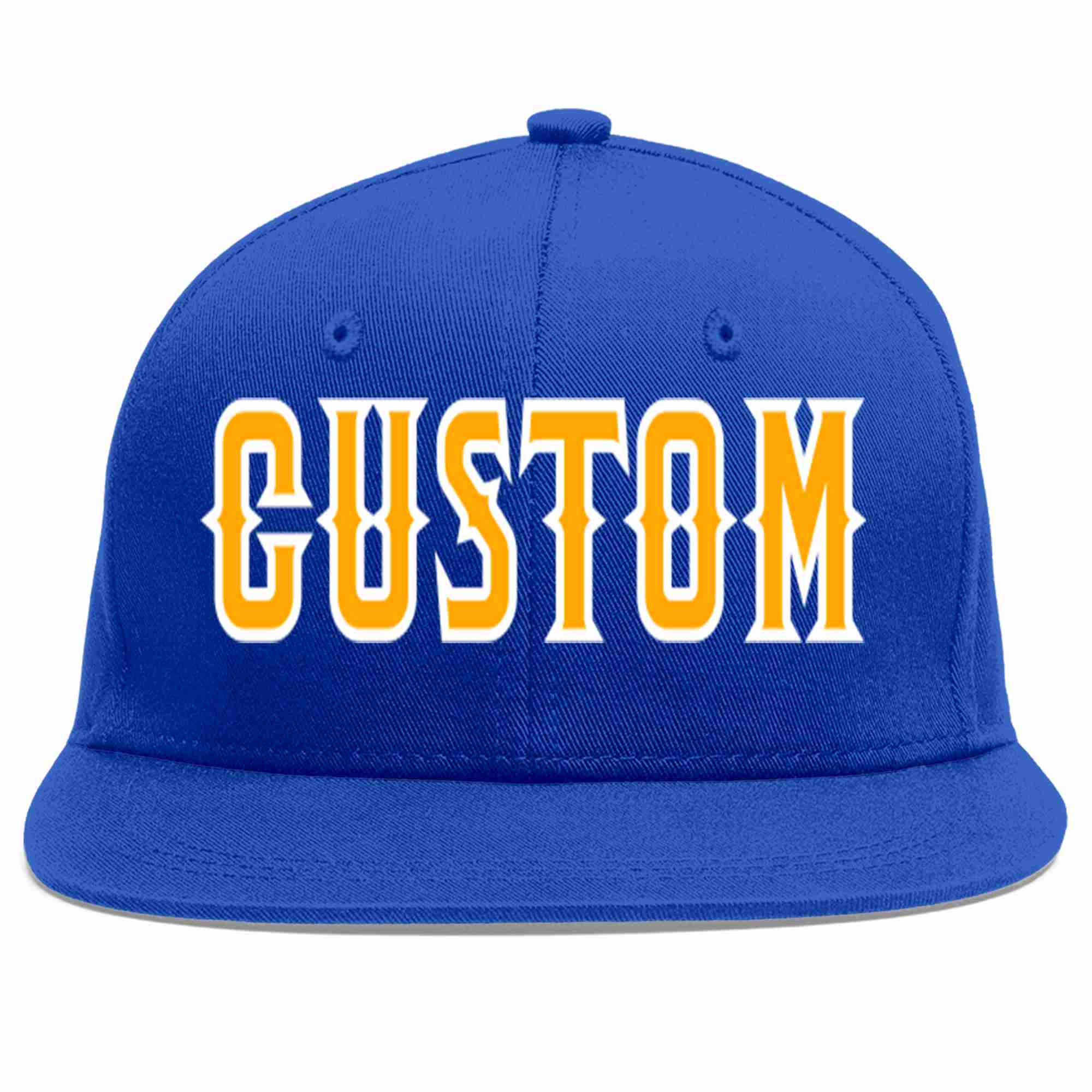 Custom Royal Yellow-White Casual Sport Baseball Cap