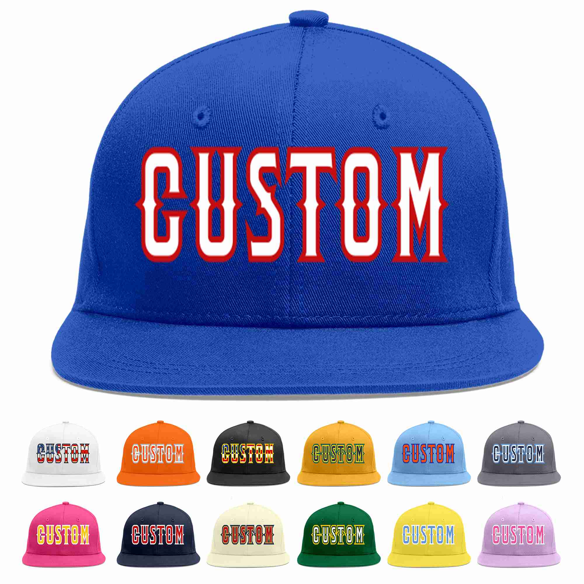 Custom Royal White-Red Casual Sport Baseball Cap