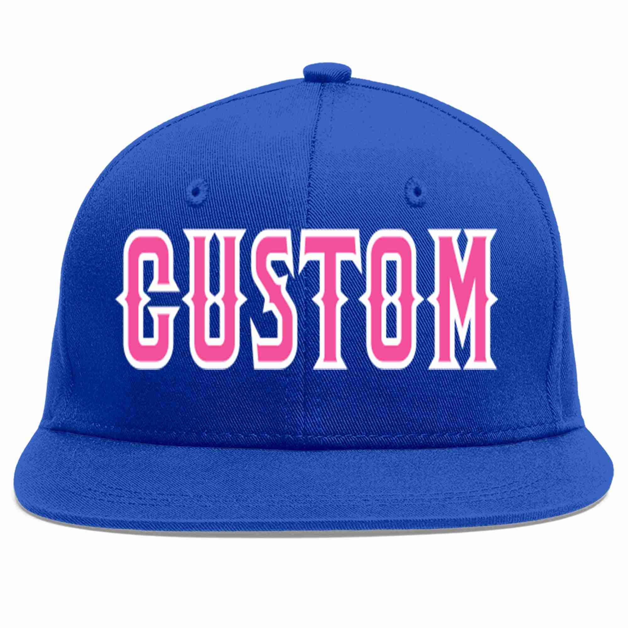 Custom Royal Pink-White Casual Sport Baseball Cap