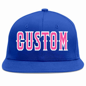 Custom Royal Pink-White Casual Sport Baseball Cap