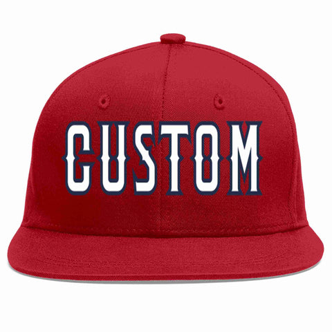 Custom Red White-Navy Casual Sport Baseball Cap