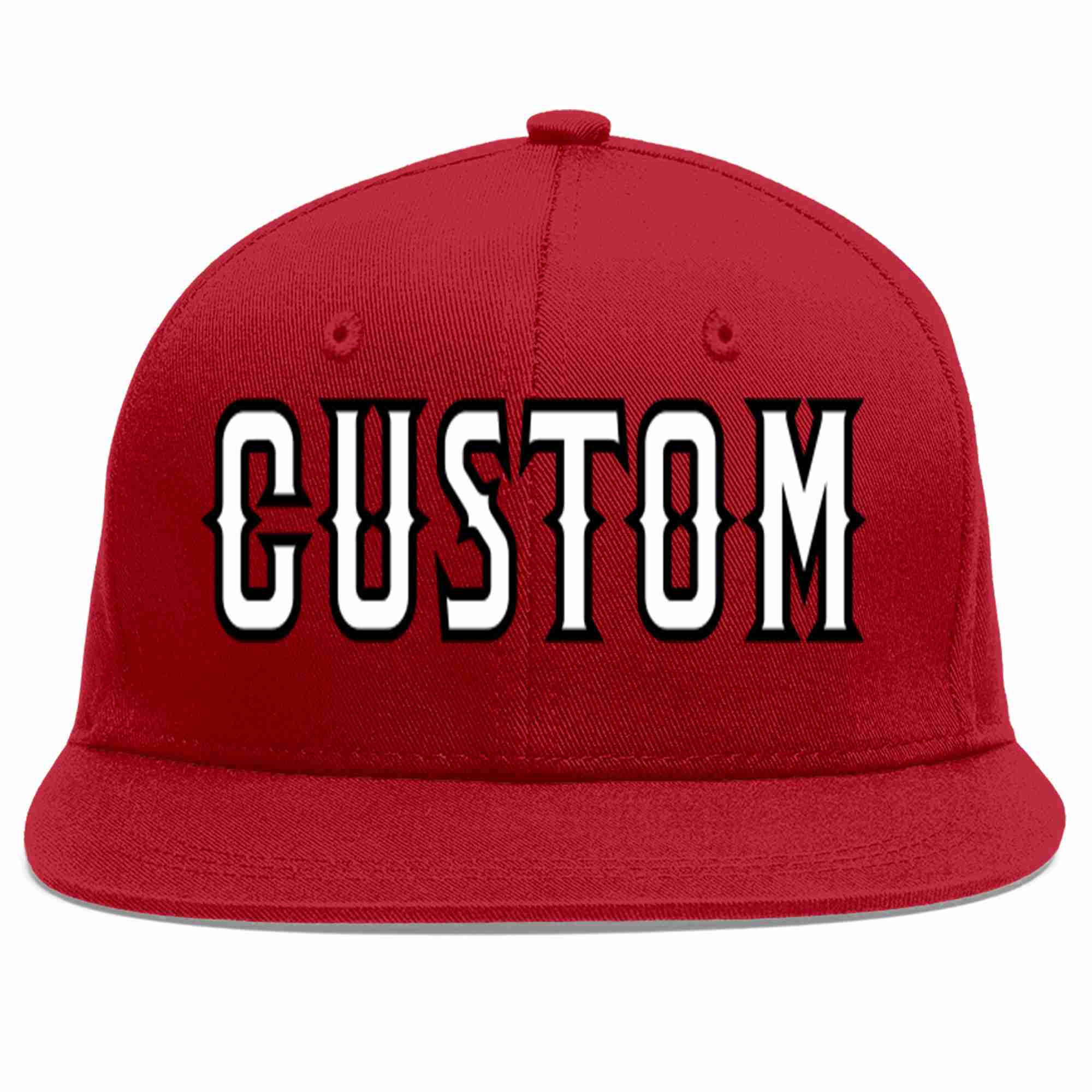 Casquette de baseball sport décontractée rouge blanc-noir personnalisée