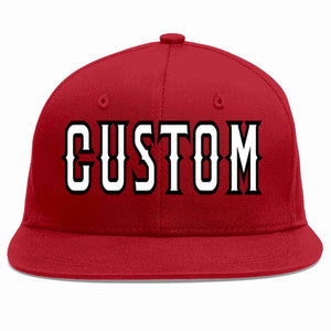 Custom Red White-Black Casual Sport Baseball Cap