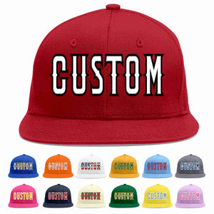 Custom Red White-Black Casual Sport Baseball Cap