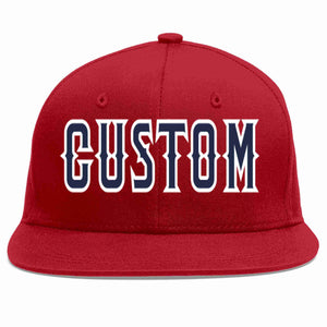 Custom Red Navy-White Casual Sport Baseball Cap