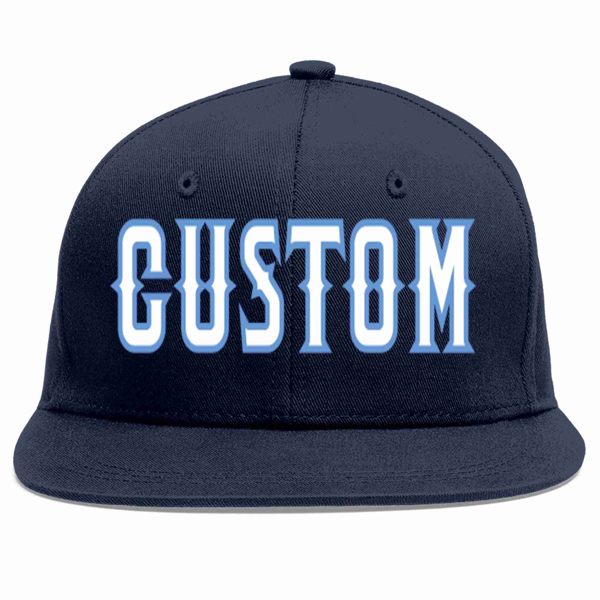 Custom Navy White-Light Blue Casual Sport Baseball Cap