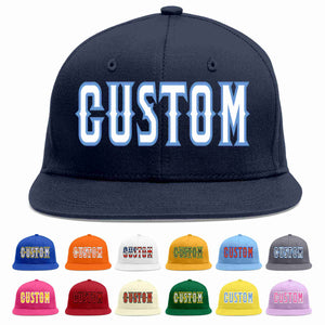 Casquette de baseball sport décontractée personnalisée bleu marine blanc-bleu clair