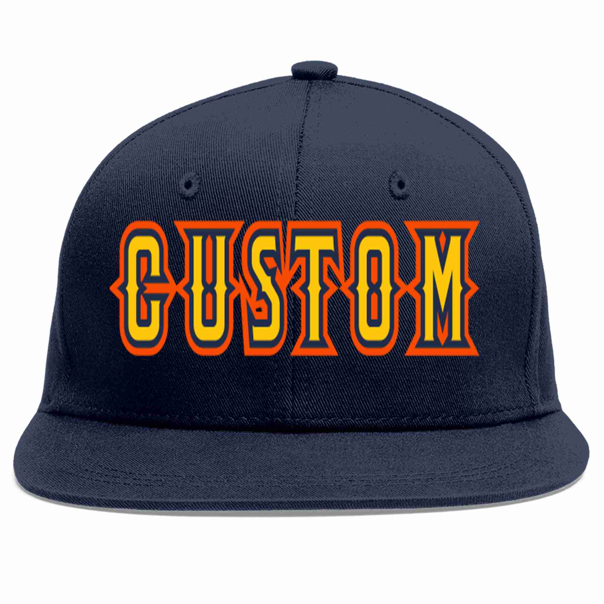 Custom Navy Gold-Navy Casual Sport Baseball Cap