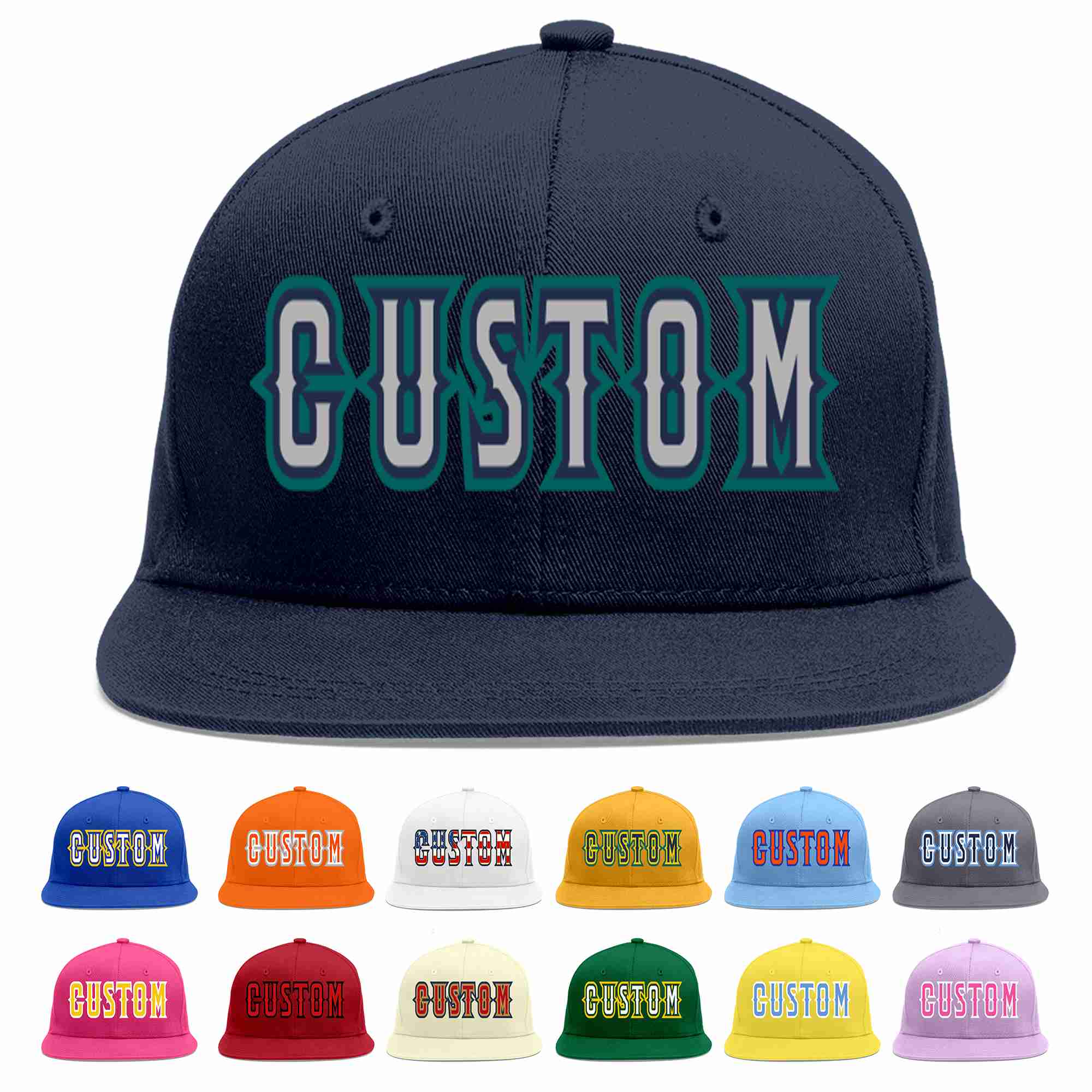 Custom Navy Gray-Navy Casual Sport Baseball Cap