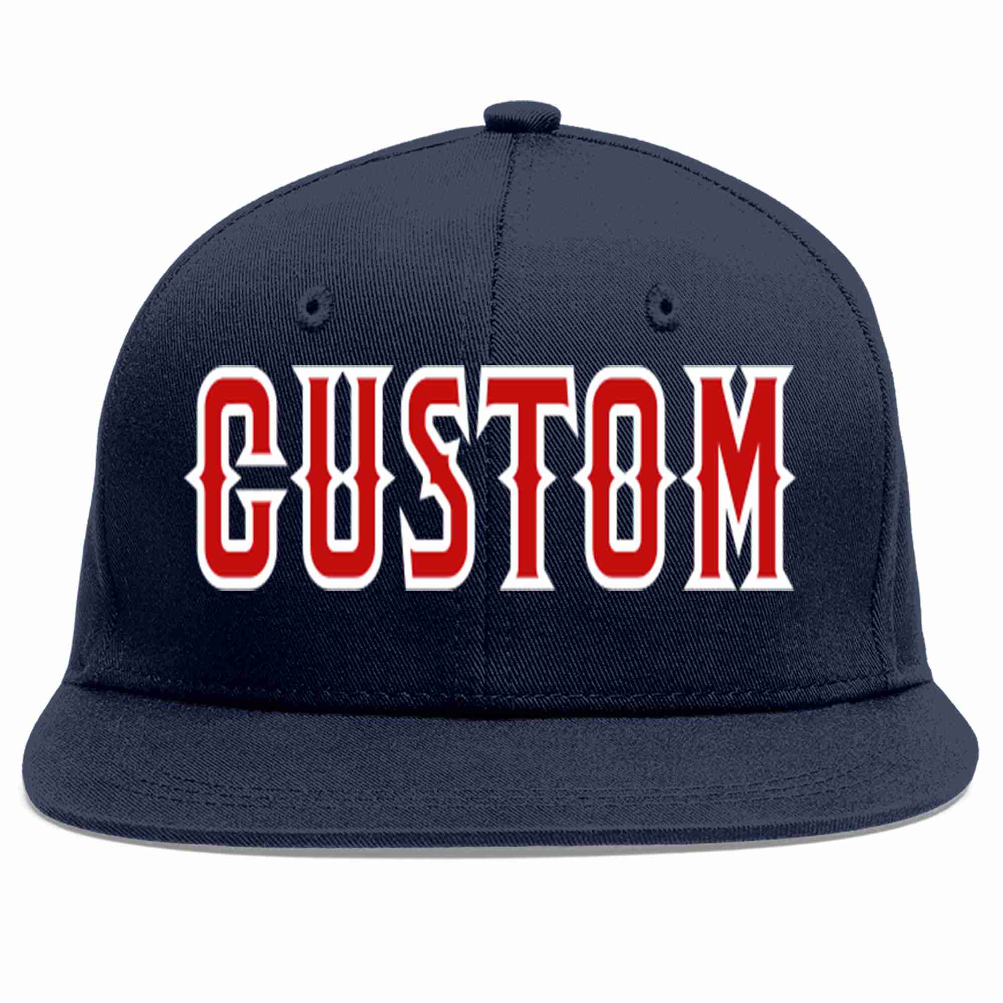 Custom Navy Red-White Casual Sport Baseball Cap