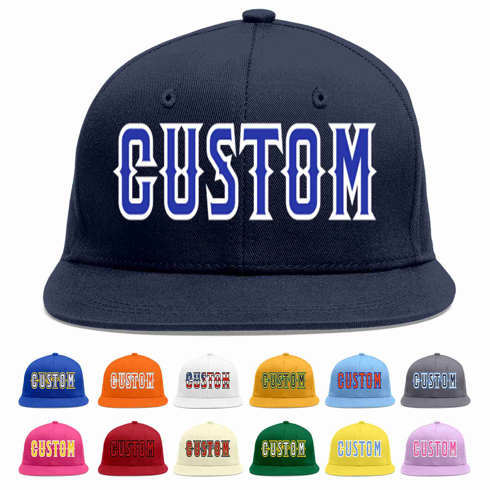 Custom Navy Royal-White Casual Sport Baseball Cap