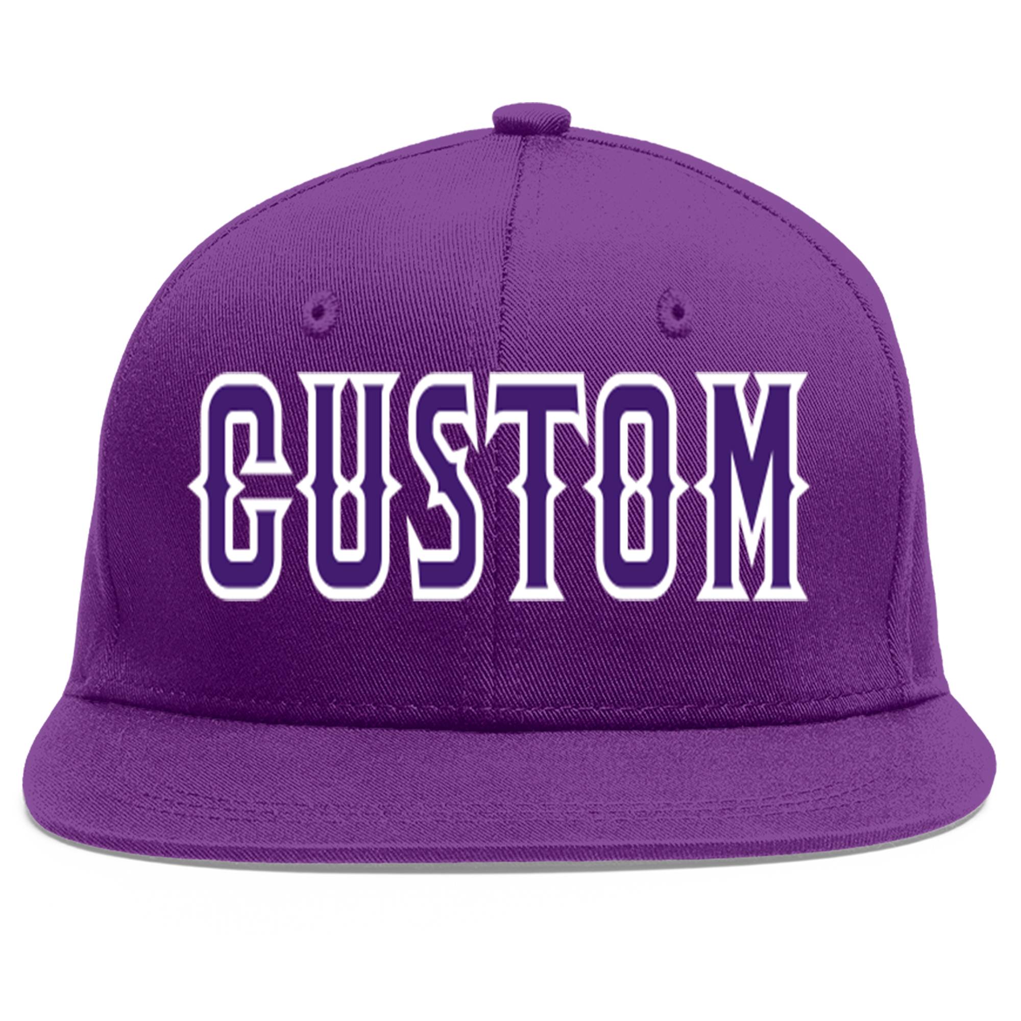 Casquette de baseball sport personnalisée violet violet-blanc Flat Eaves