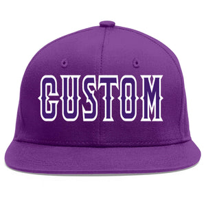 Casquette de baseball sport personnalisée violet violet-blanc Flat Eaves